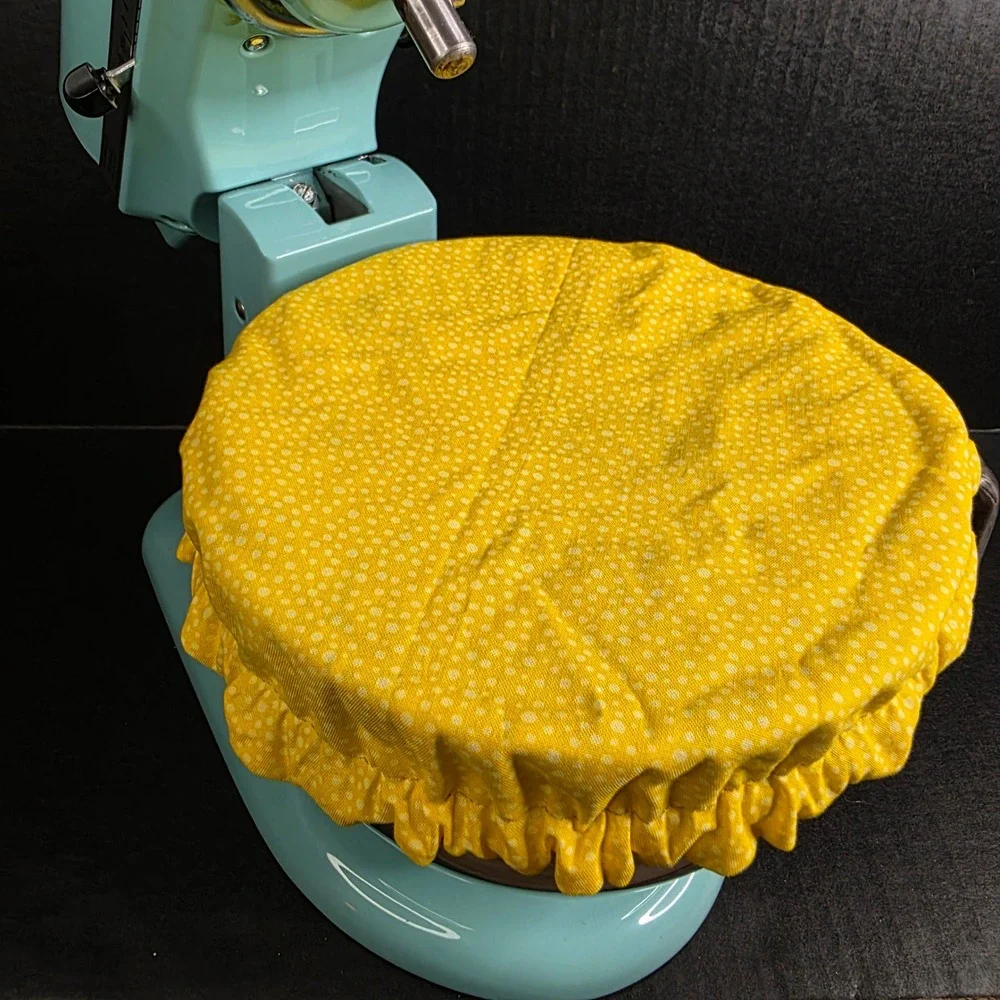 Rooster Hen House Yellow White Dot KitchenAid Mixer Mixing Bowl Cover Baking